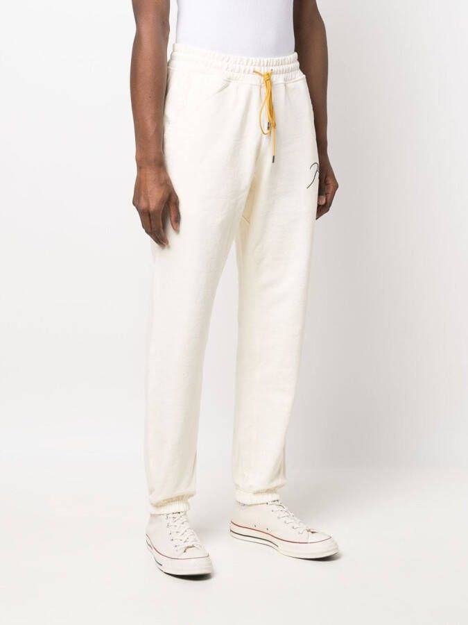 RHUDE Trainingsbroek met geborduurd logo Beige