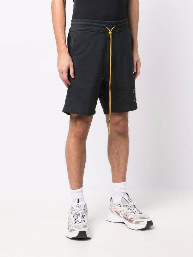 RHUDE Trainingsshorts met geborduurd logo Zwart