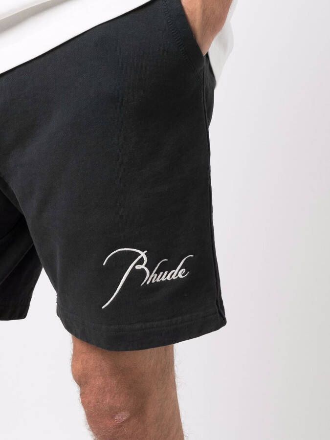 RHUDE Trainingsshorts met geborduurd logo Zwart