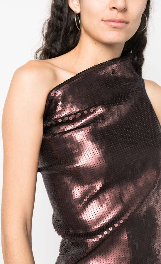Rick Owens Asymmetrische avondjurk Bruin