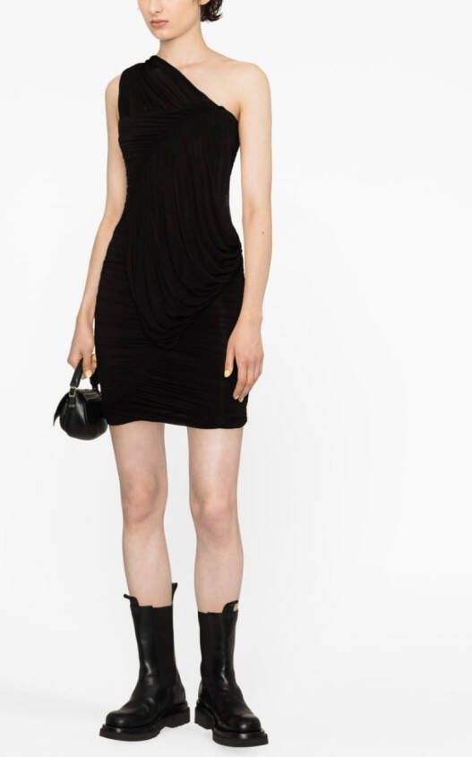 Rick Owens Asymmetrische mini-jurk Zwart
