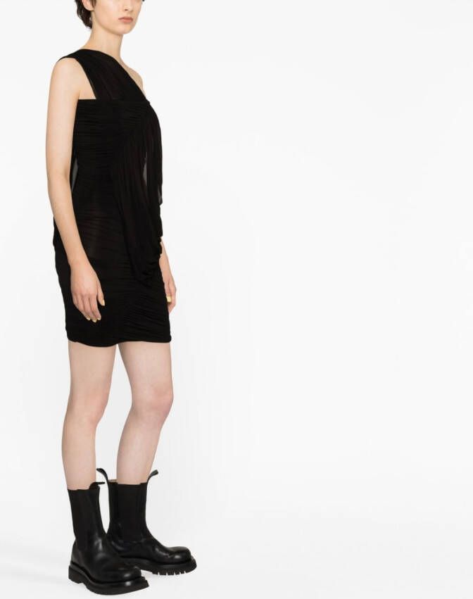 Rick Owens Asymmetrische mini-jurk Zwart