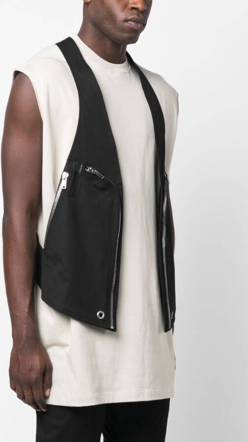 Rick Owens Gilet met ritszak Zwart