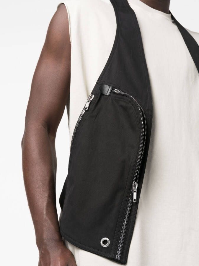 Rick Owens Gilet met ritszak Zwart