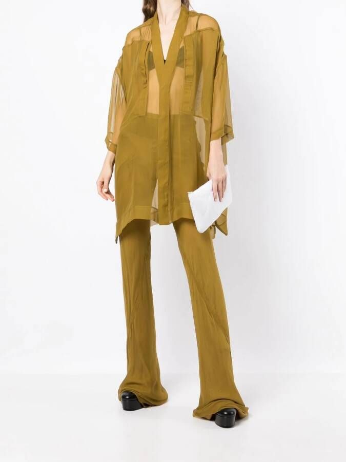 Rick Owens Broek met doorzichtige vlakken Geel