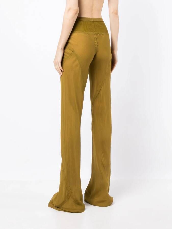 Rick Owens Broek met doorzichtige vlakken Geel