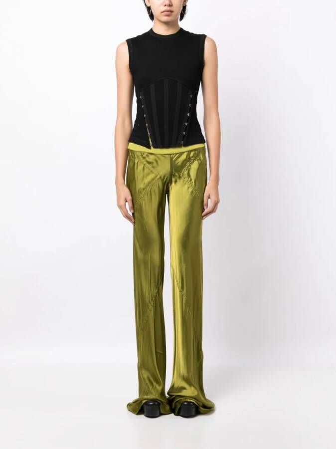 Rick Owens Broek met satijnen afwerking Groen