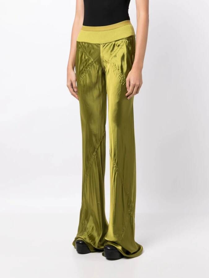 Rick Owens Broek met satijnen afwerking Groen