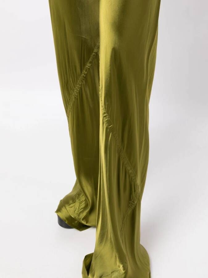 Rick Owens Broek met satijnen afwerking Groen