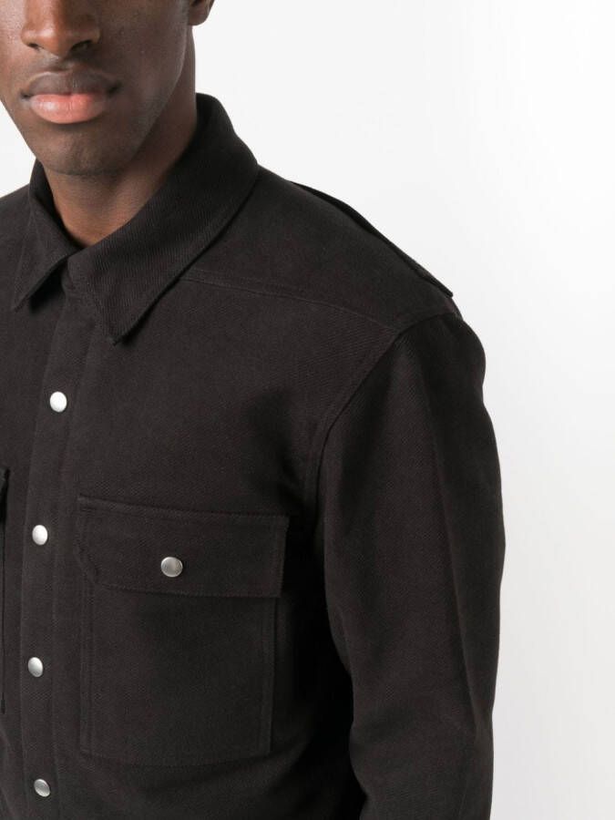 Rick Owens Button-up shirtjack Zwart