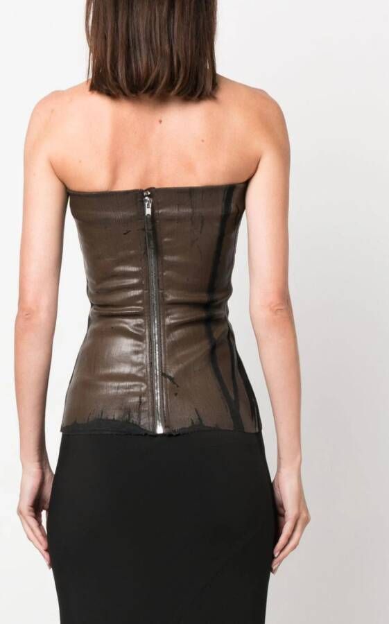 Rick Owens Top met gecoate afwerking Bruin