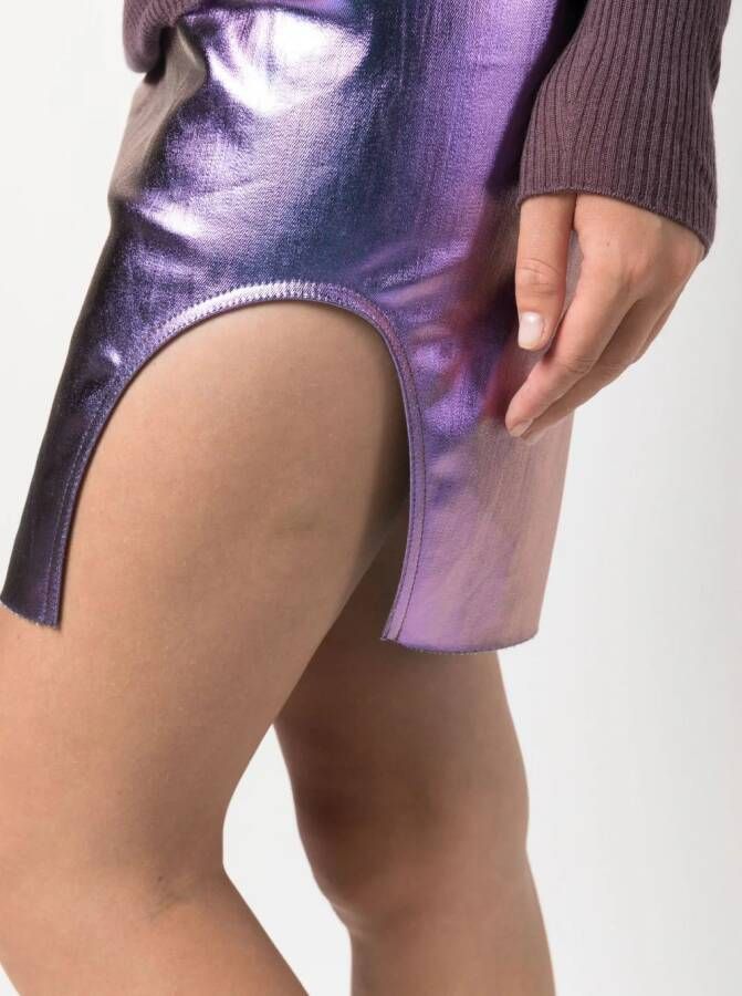 Rick Owens Mini-rok met zijsplit Paars