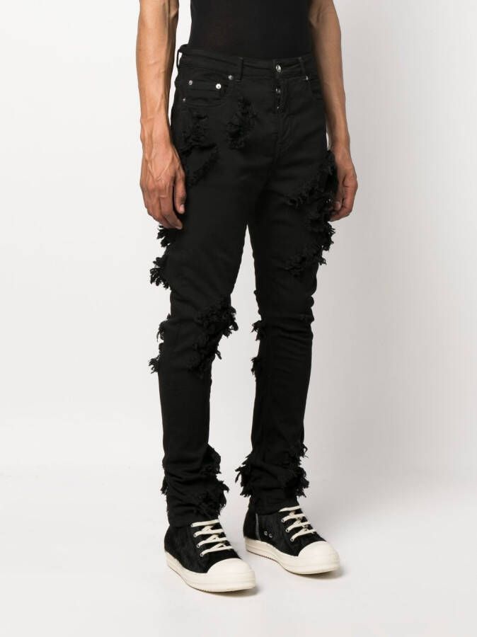 Rick Owens DRKSHDW Gerafelde skinny jeans Zwart