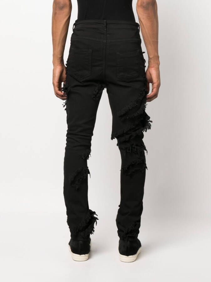 Rick Owens DRKSHDW Gerafelde skinny jeans Zwart
