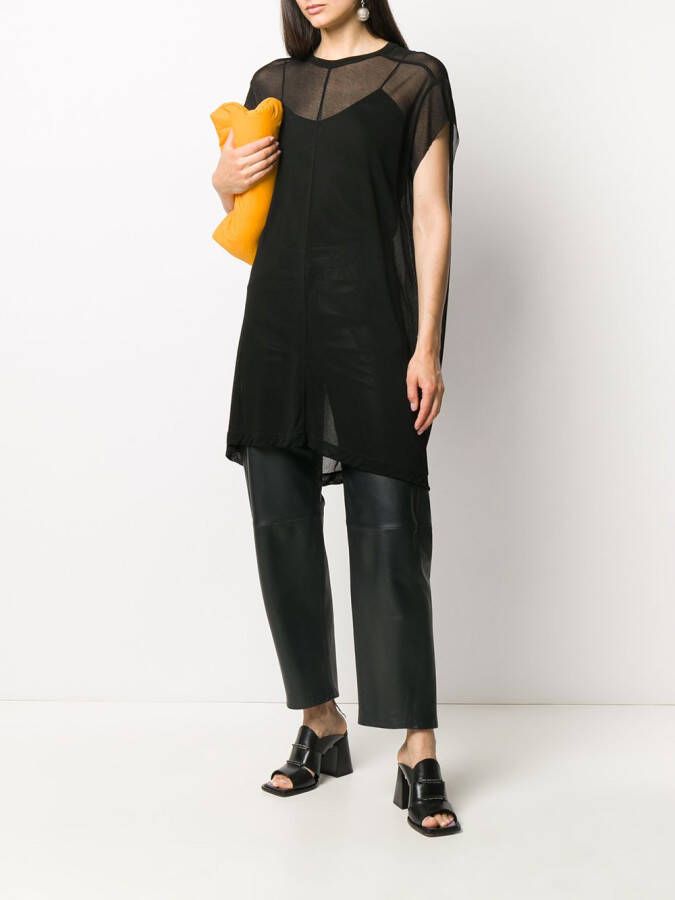 Rick Owens Doorzichtig T-shirt Zwart