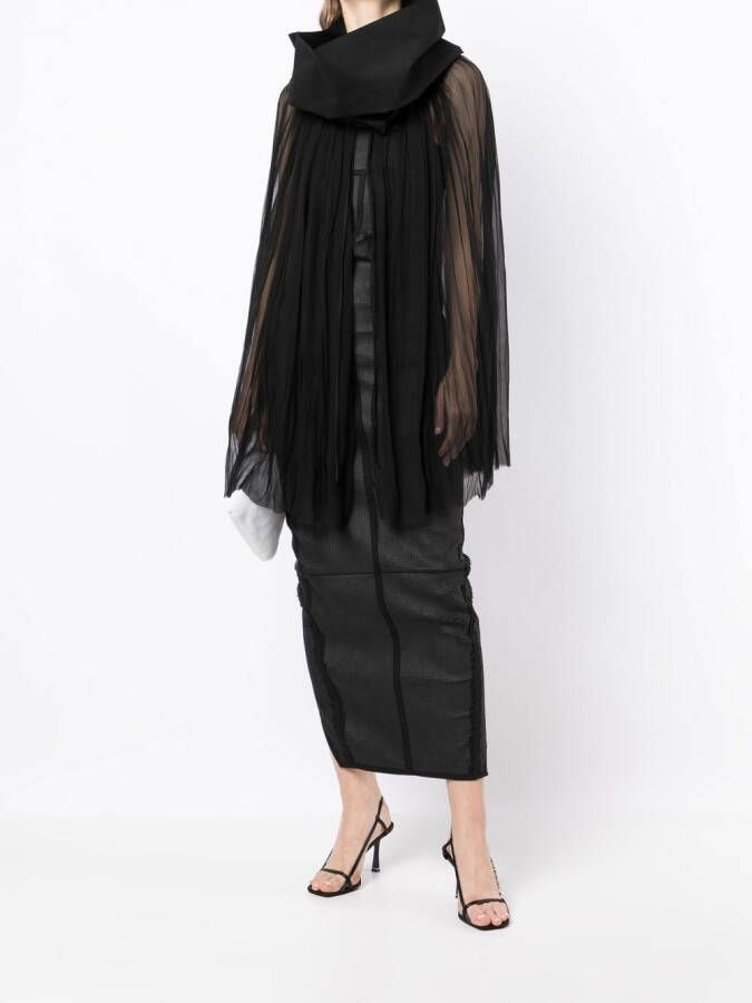 Rick Owens Doorzichtige cape Zwart
