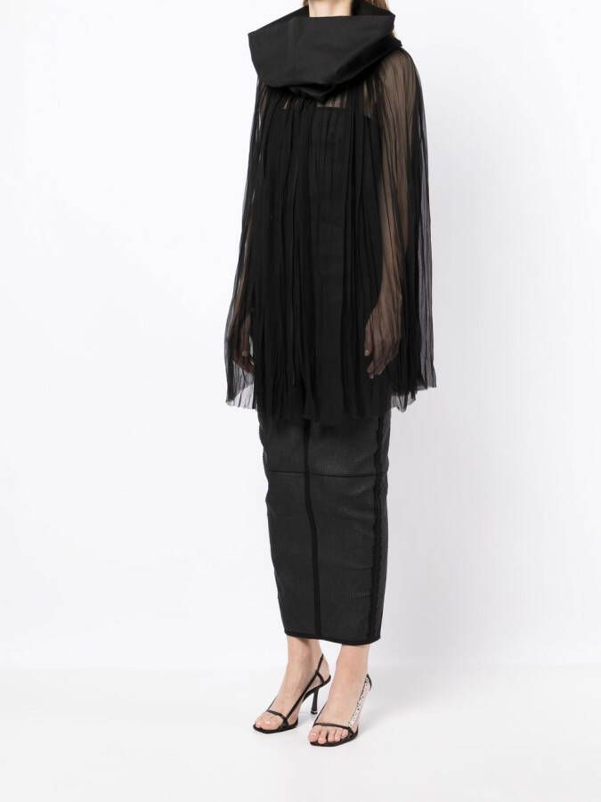 Rick Owens Doorzichtige cape Zwart