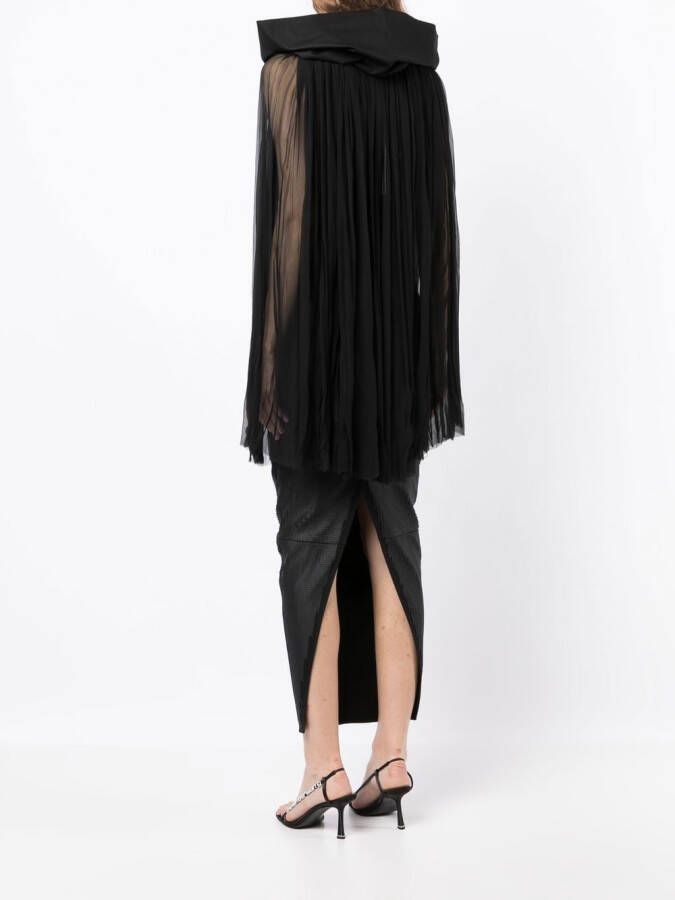 Rick Owens Doorzichtige cape Zwart
