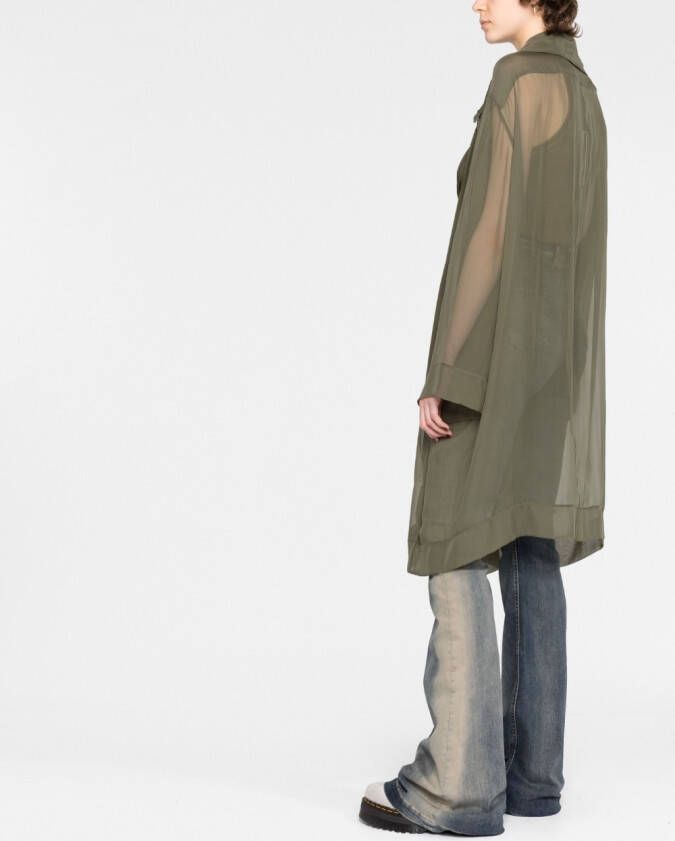 Rick Owens Doorzichtige trenchcoat Groen