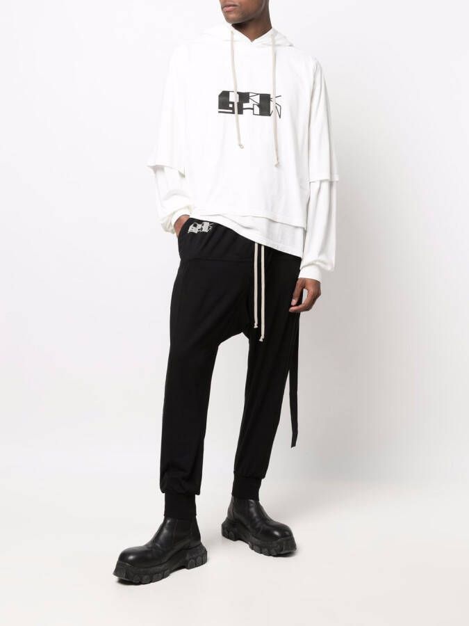 Rick Owens DRKSHDW Broek met verlaagd kruis Zwart