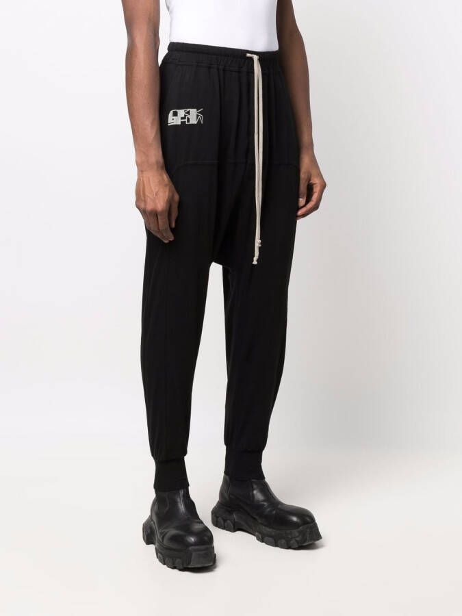 Rick Owens DRKSHDW Broek met verlaagd kruis Zwart