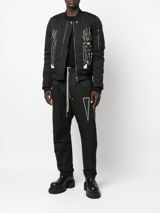 Rick Owens DRKSHDW Broek met verlaagd kruis Zwart
