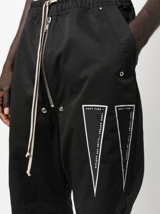 Rick Owens DRKSHDW Broek met verlaagd kruis Zwart