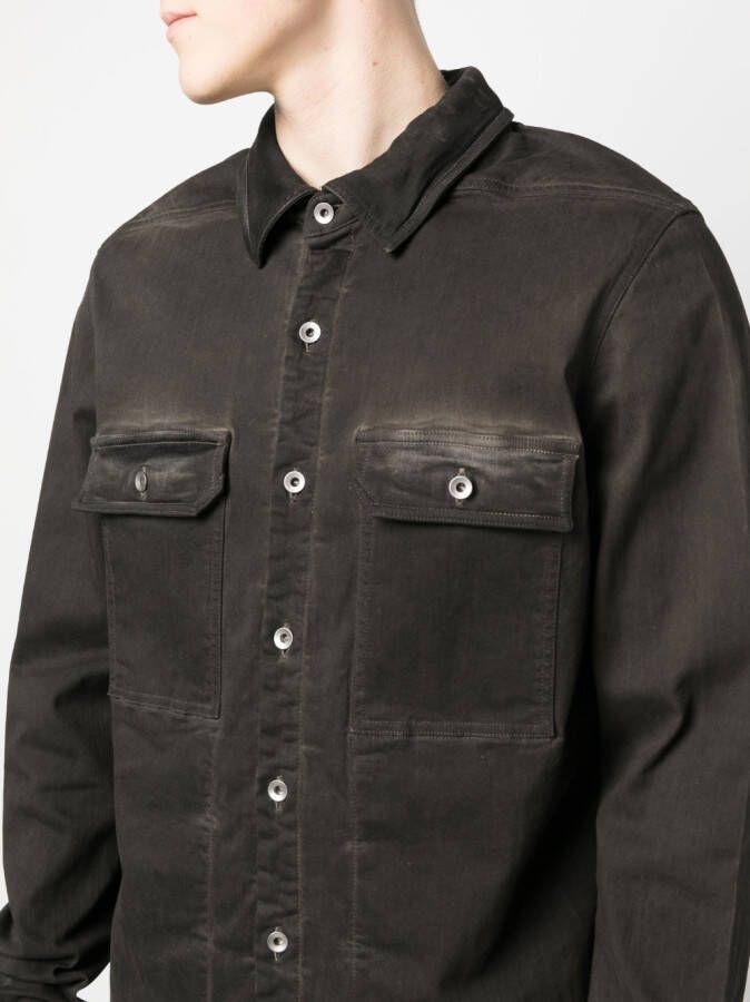 Rick Owens DRKSHDW Shirtjack met geverfde stof Bruin