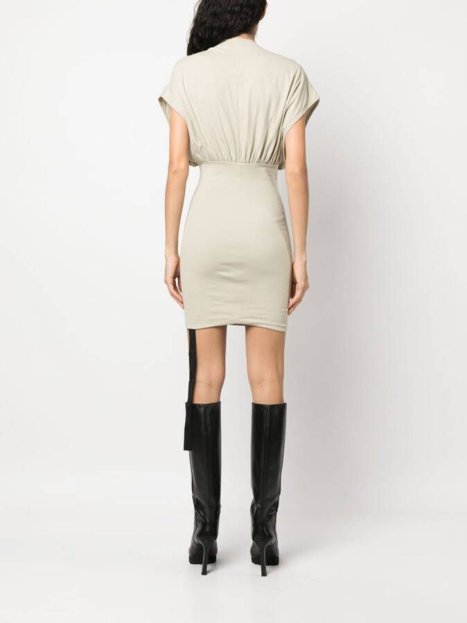 Rick Owens DRKSHDW Mini-jurk met gesmokt detail Beige