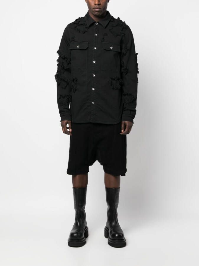 Rick Owens DRKSHDW Gerafeld shirtjack Zwart