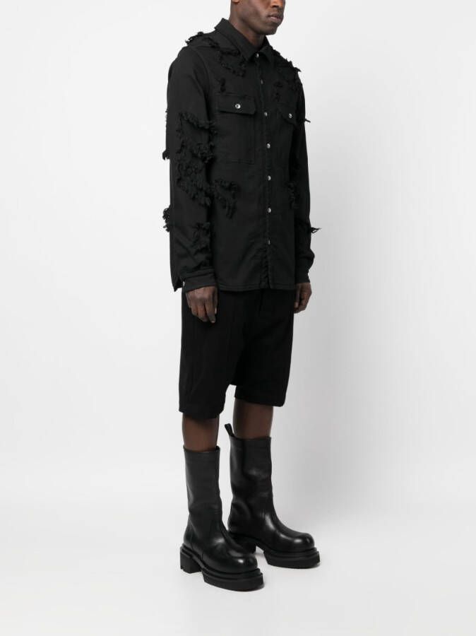 Rick Owens DRKSHDW Gerafeld shirtjack Zwart