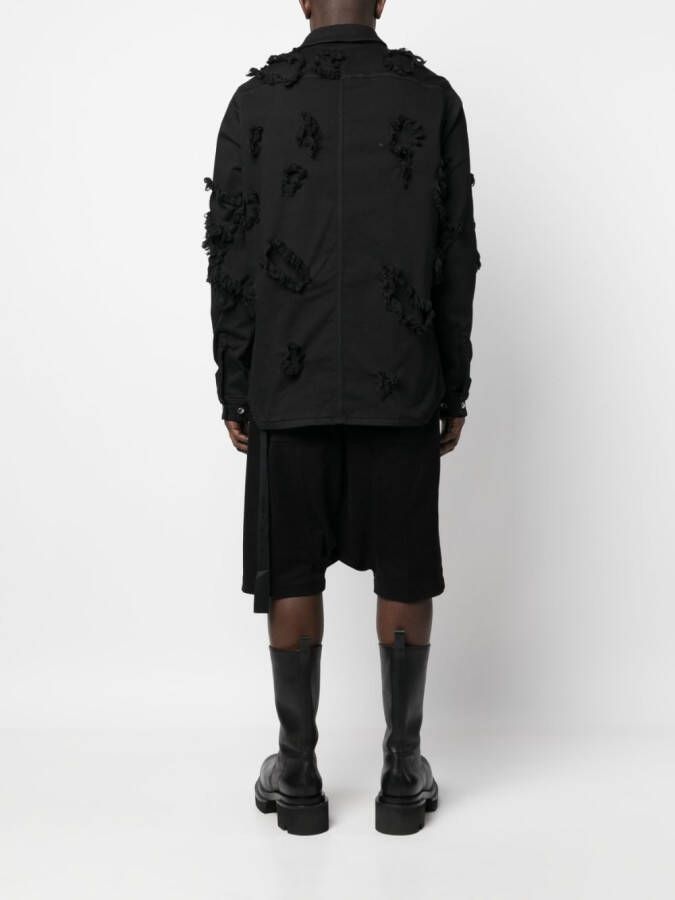 Rick Owens DRKSHDW Gerafeld shirtjack Zwart
