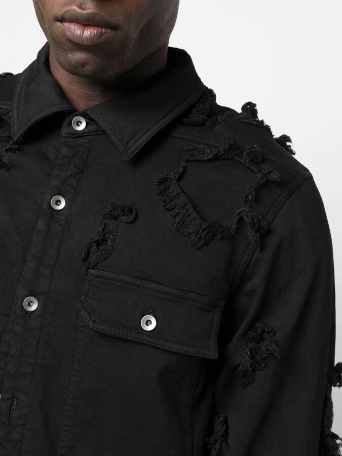 Rick Owens DRKSHDW Gerafeld shirtjack Zwart