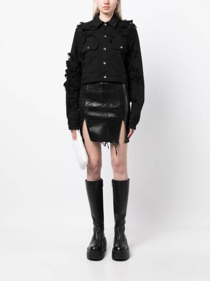 Rick Owens DRKSHDW Gerafelde blouse Zwart