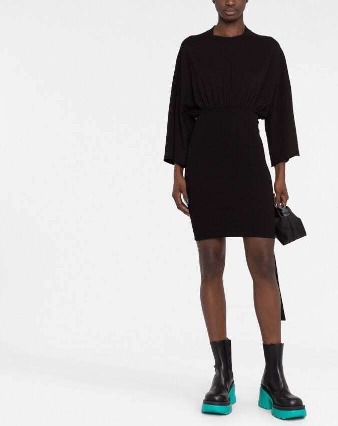 Rick Owens DRKSHDW Jurk met gesmockte taille Zwart