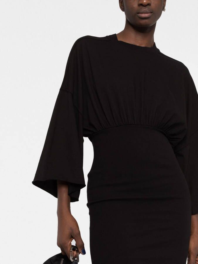 Rick Owens DRKSHDW Jurk met gesmockte taille Zwart