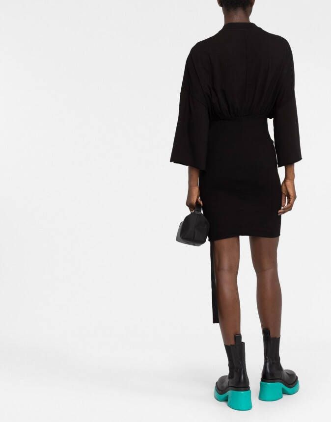 Rick Owens DRKSHDW Jurk met gesmockte taille Zwart