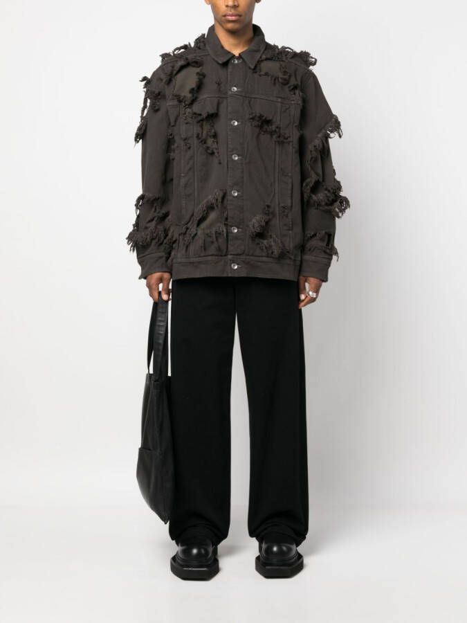 Rick Owens DRKSHDW Gelaagde jack Bruin