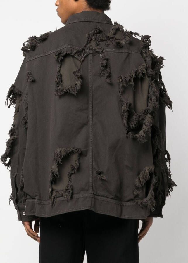 Rick Owens DRKSHDW Gelaagde jack Bruin