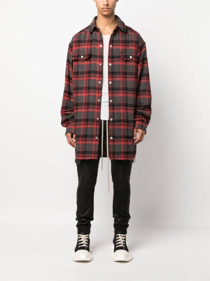 Rick Owens DRKSHDW Geruit overhemd Rood