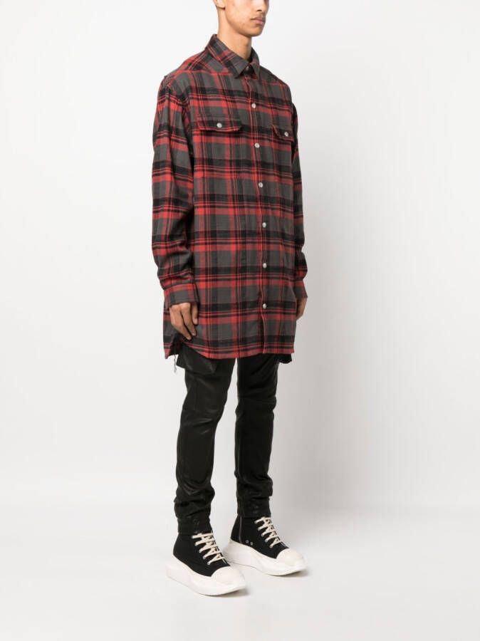 Rick Owens DRKSHDW Geruit overhemd Rood