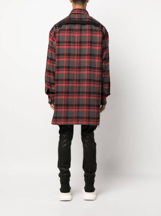 Rick Owens DRKSHDW Geruit overhemd Rood