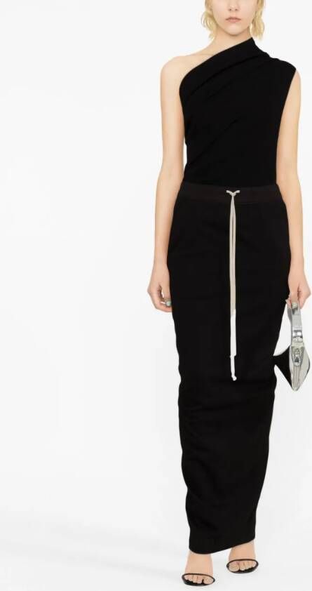 Rick Owens DRKSHDW Pillar drawstring-waist maxi skirt Zwart