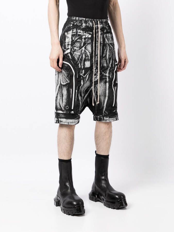 Rick Owens DRKSHDW Shorts met print Zwart