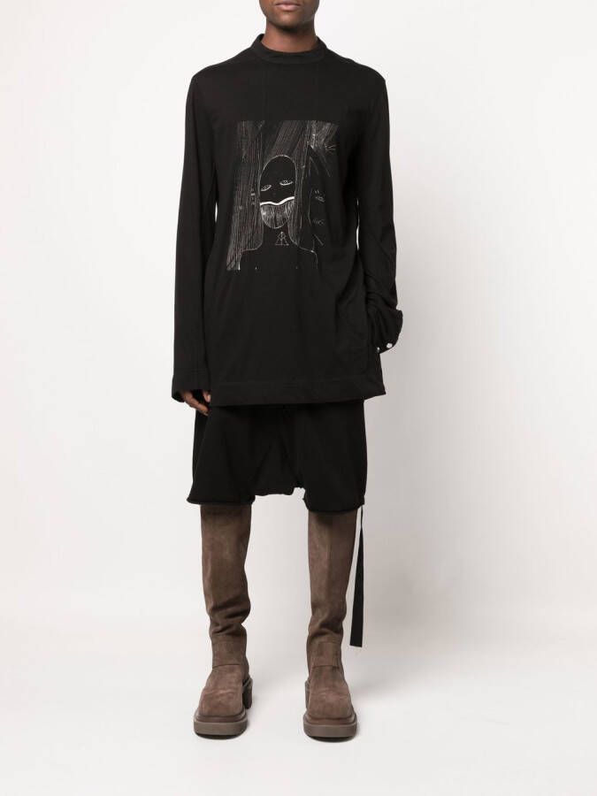 Rick Owens DRKSHDW T-shirt met grafische print Zwart