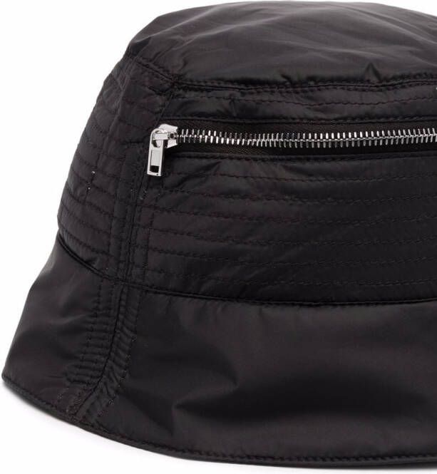 Rick Owens DRKSHDW Vissershoed met ritsdetail Zwart