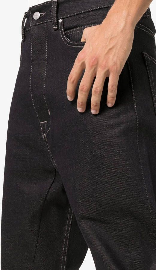 Rick Owens drop crotch cropped jeans Blauw