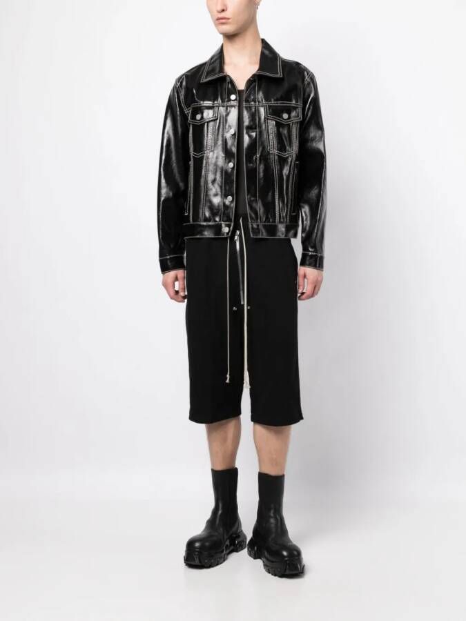 Rick Owens Shorts met verlaagd kruis Zwart