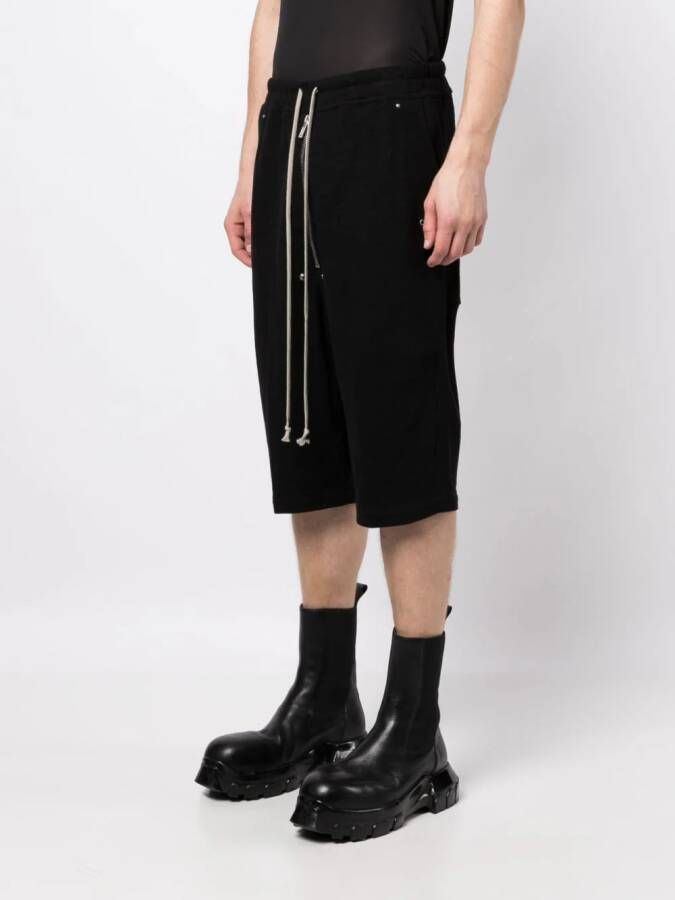 Rick Owens Shorts met verlaagd kruis Zwart