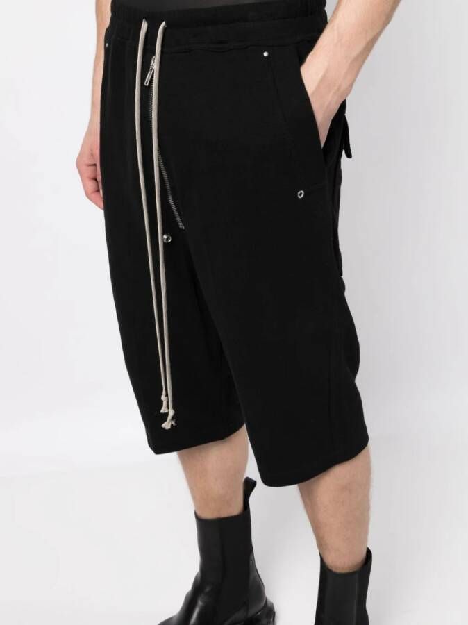 Rick Owens Shorts met verlaagd kruis Zwart